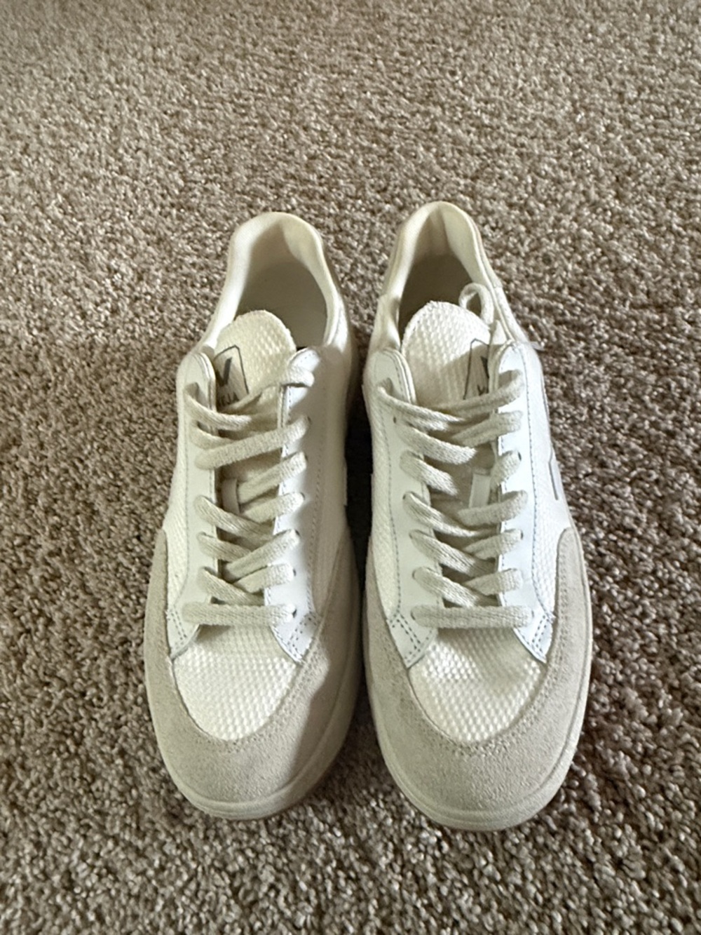 Veja White and Light Beige Sneakers